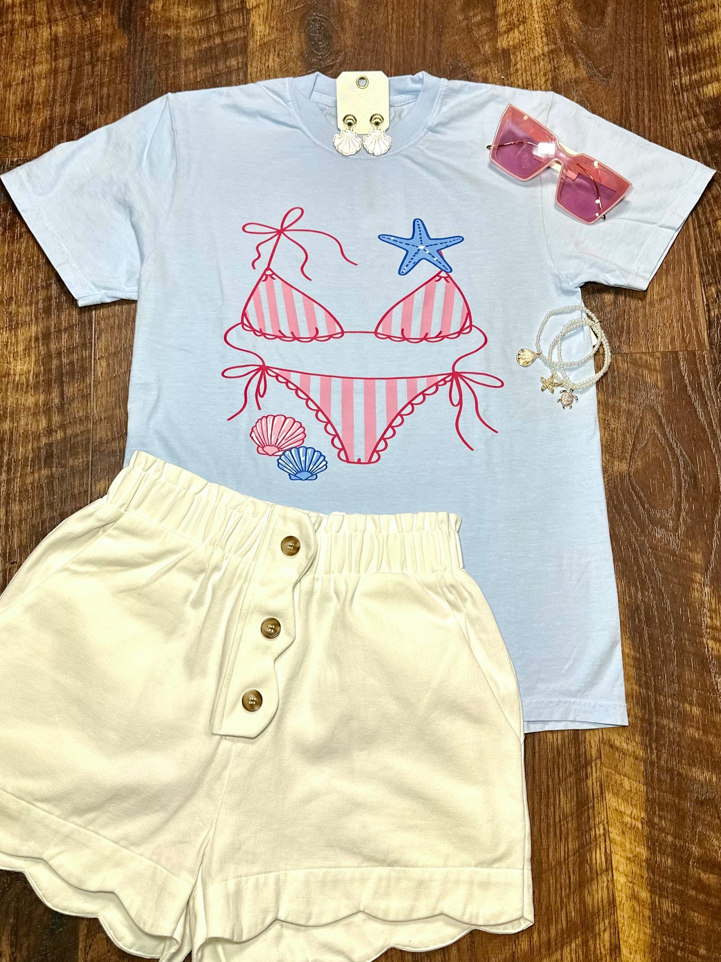 Comfort Colors Striped Bikini T-Shirt