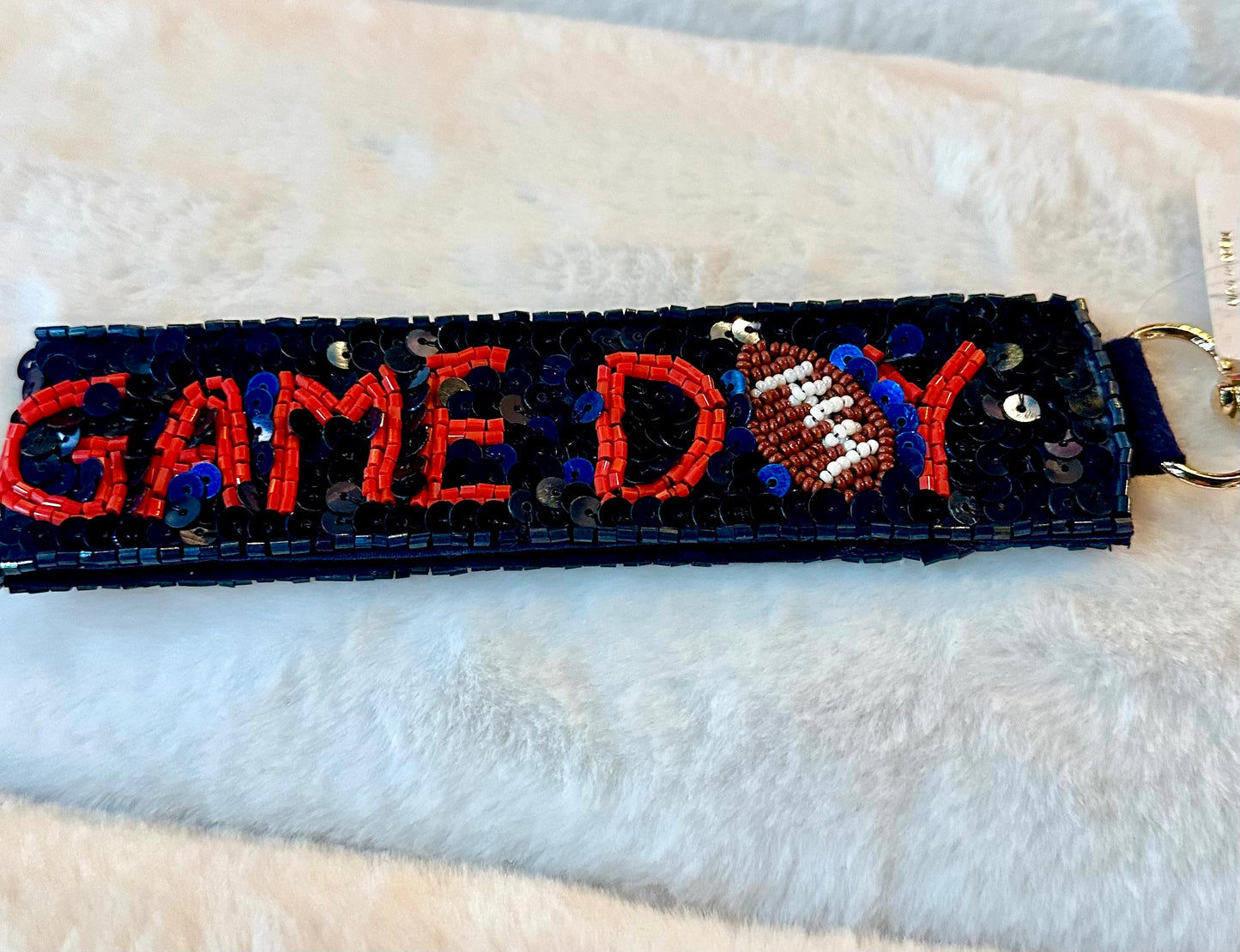 Navy & Red GAME DAY Keychain