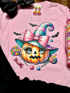 Comfort Colors Coquette Jack O’ Lantern Witch T-Shirt