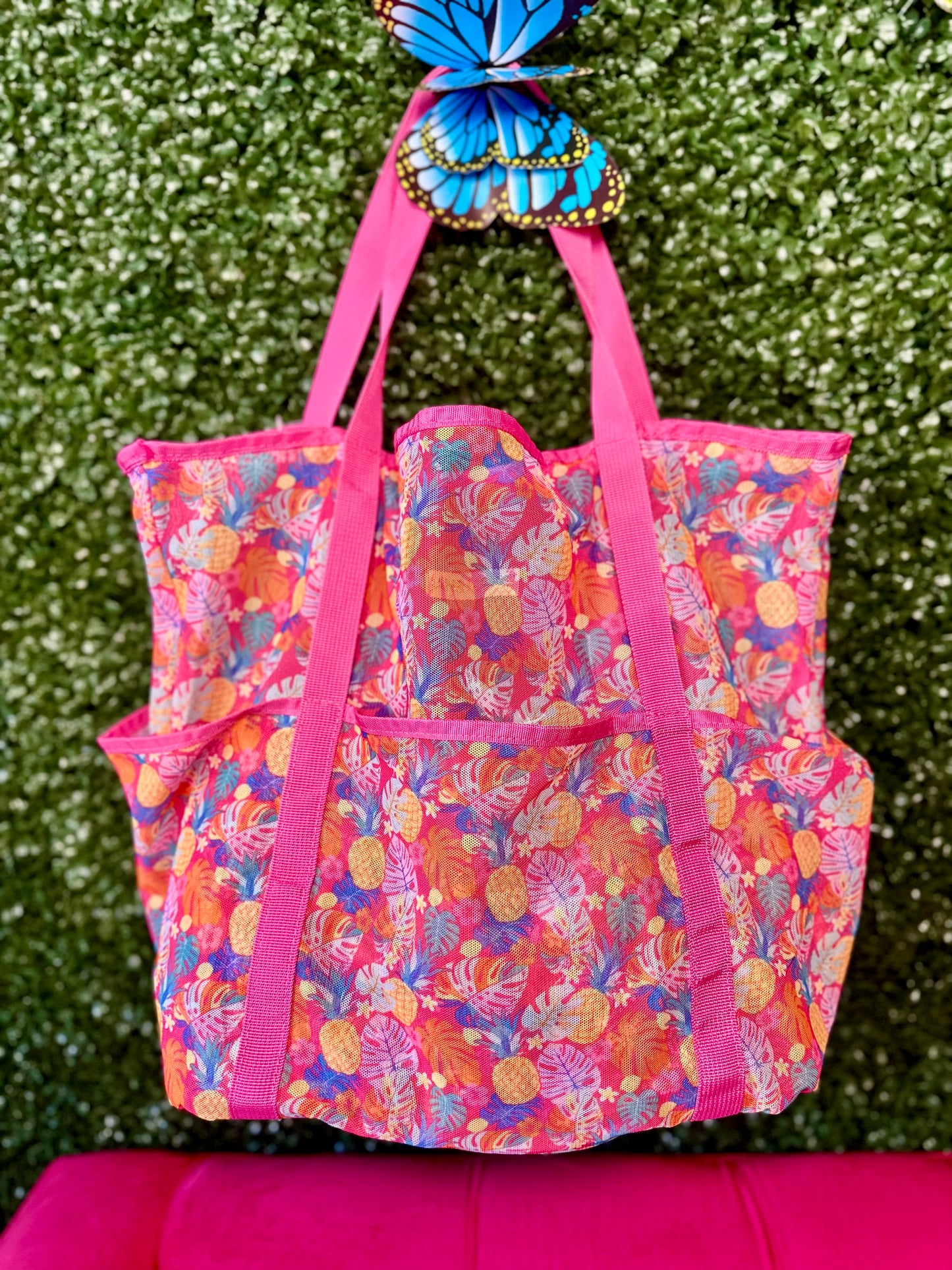 Tropical Mesh Beach Bag