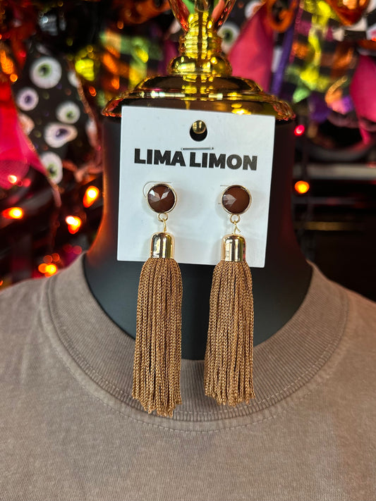 Brown Fringe Earrings