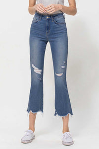 High Rise Crop Flare Jeans