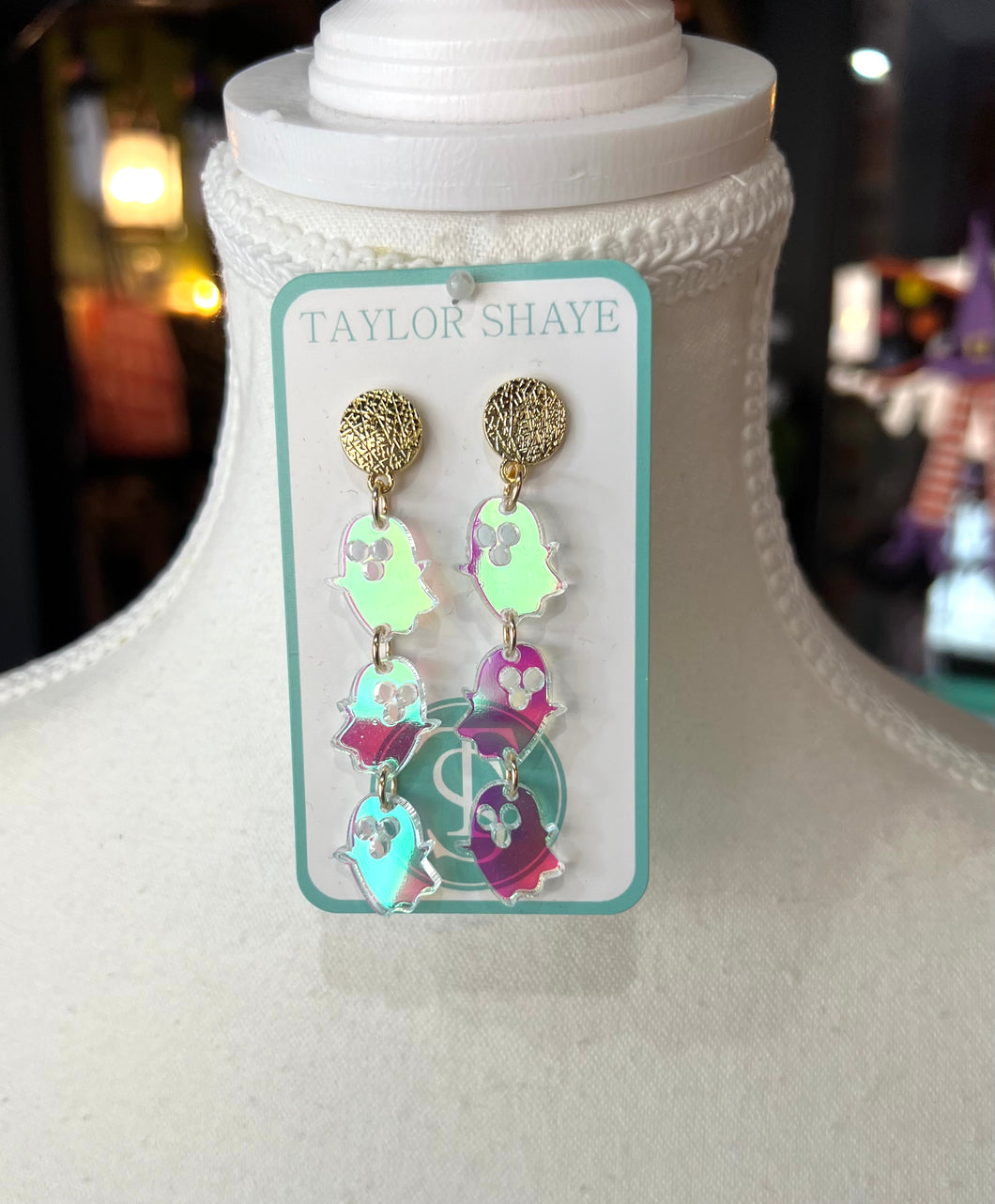 Taylor Shaye Iridescent Ghost Drop Earrings