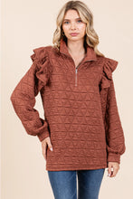 Load image into Gallery viewer, Marsala Quilted Half-Zip Top
