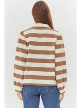 Load image into Gallery viewer, Taupe Striped Polo Shirt
