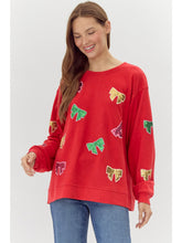 Load image into Gallery viewer, Red Sequin Bow Sweatshirt
