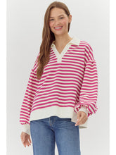 Load image into Gallery viewer, Fuchsia Striped Pullover
