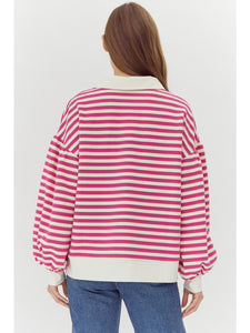 Fuchsia Striped Pullover