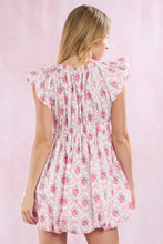 Load image into Gallery viewer, Floral &amp; Bow Print Bubble Hem Mini Dress
