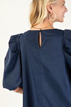 Load image into Gallery viewer, Navy A-Line Mini Dress with Bows
