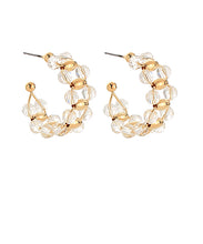 Load image into Gallery viewer, Gold &amp; Clear Hoops
