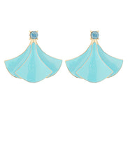 Load image into Gallery viewer, Light Blue Fan Earrings
