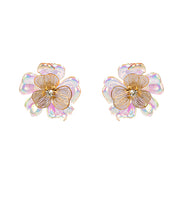 Load image into Gallery viewer, Acrylic &amp; Metal Flower Earrings
