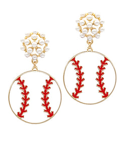 Baseball Drop Earrings