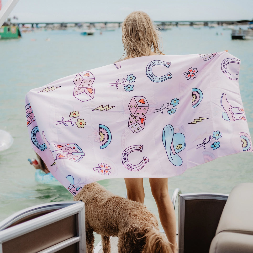 Lucky Cowgirl Quick Dry Towel