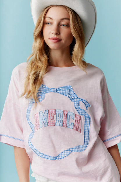 Coquette Gingham “ America ” T-shirt