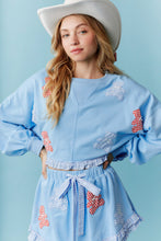 Load image into Gallery viewer, Gingham Patched Bear Ruffle Hem Set
