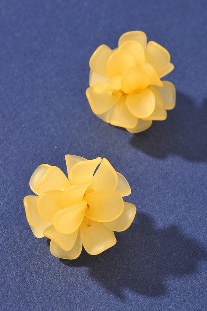 Pastel Yellow Bloom Cluster Studs