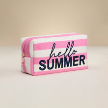 Load image into Gallery viewer, HELLO SUMMER Embroidered Cosmetic Pouch
