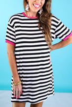 Load image into Gallery viewer, Living in Stripes T-shirt Dress
