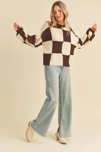 Chocolate Checkered Sweater