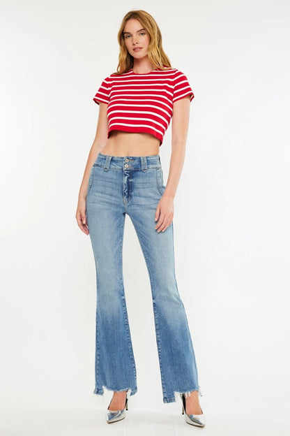 Kancan Medium Wash High Rise Flare Jeans