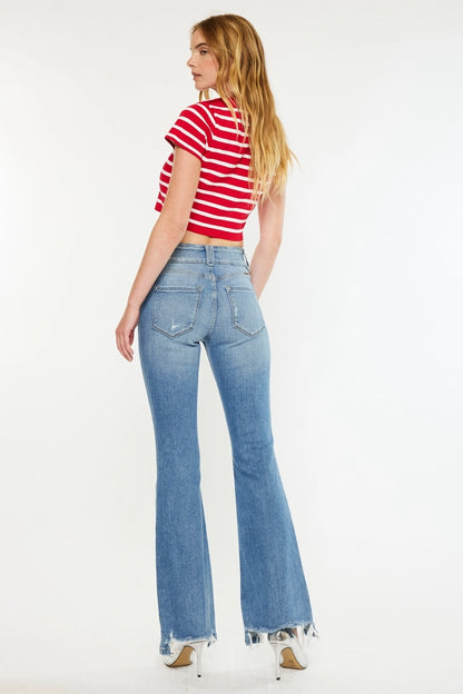 Kancan Medium Wash High Rise Flare Jeans