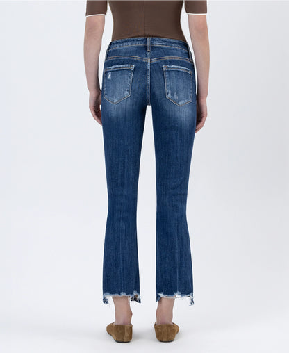 Lovervet Mid Rise Crop Kick Flare Jeans