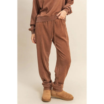 Chestnut Cropped Hoodie & Sweatpants Set