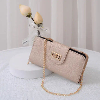 Turn Lock Crossbody Wallet