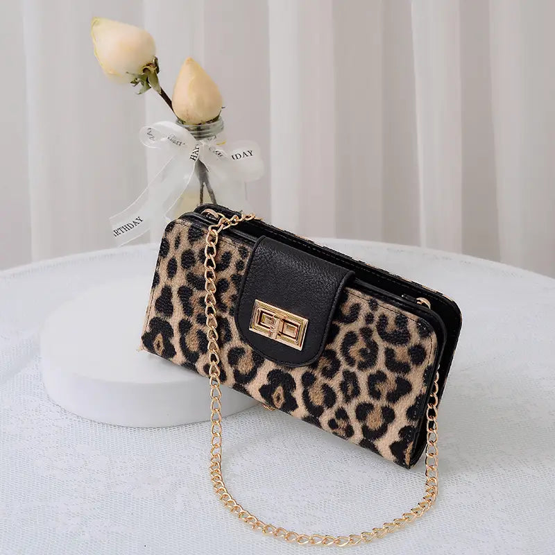 Turn Lock Crossbody Wallet