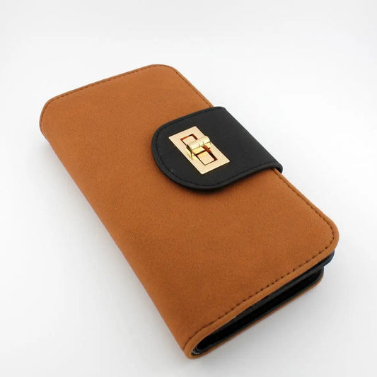 Tan & Black Faux Suede Wallet