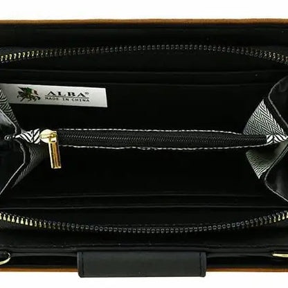 Tan & Black Faux Suede Wallet