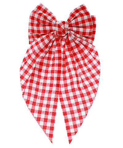Checkered Bow Hair Clips