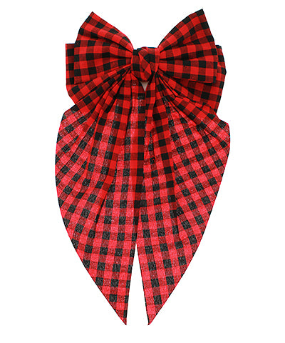 Checkered Bow Hair Clips