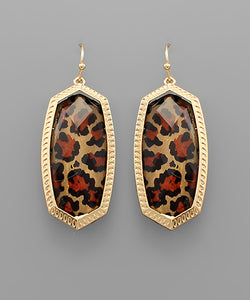 Leopard Hexagon Earrings