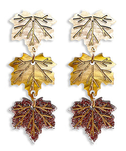 Three Leaf Dangle Earrings