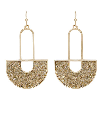 Gold Glitter Metallic Drop Earrings