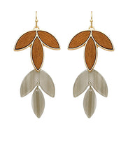 Load image into Gallery viewer, Wooden Leaf Earrings
