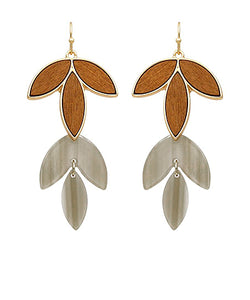 Wooden Leaf Earrings