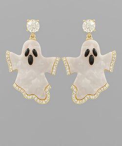 Pave Ghost Dangle Earrings