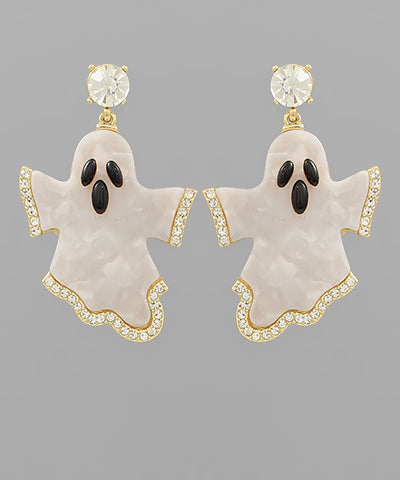 Pave Ghost Dangle Earrings