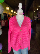 Load image into Gallery viewer, Hot Pink Knit Cardigan
