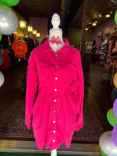 Load image into Gallery viewer, Fuchsia Corduroy button up Dress
