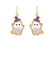 Load image into Gallery viewer, Glittery Ghost Drop Earrings
