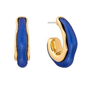 Load image into Gallery viewer, Blue &amp; Gold Metal Hoops
