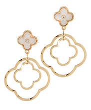 Load image into Gallery viewer, Gold Clover Drop Earrings
