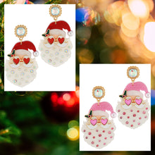 Load image into Gallery viewer, Jeweled Santa Dangles
