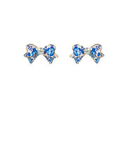 Load image into Gallery viewer, Blue Floral Bow Studs
