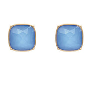 Load image into Gallery viewer, Blue Square Jewel Studs
